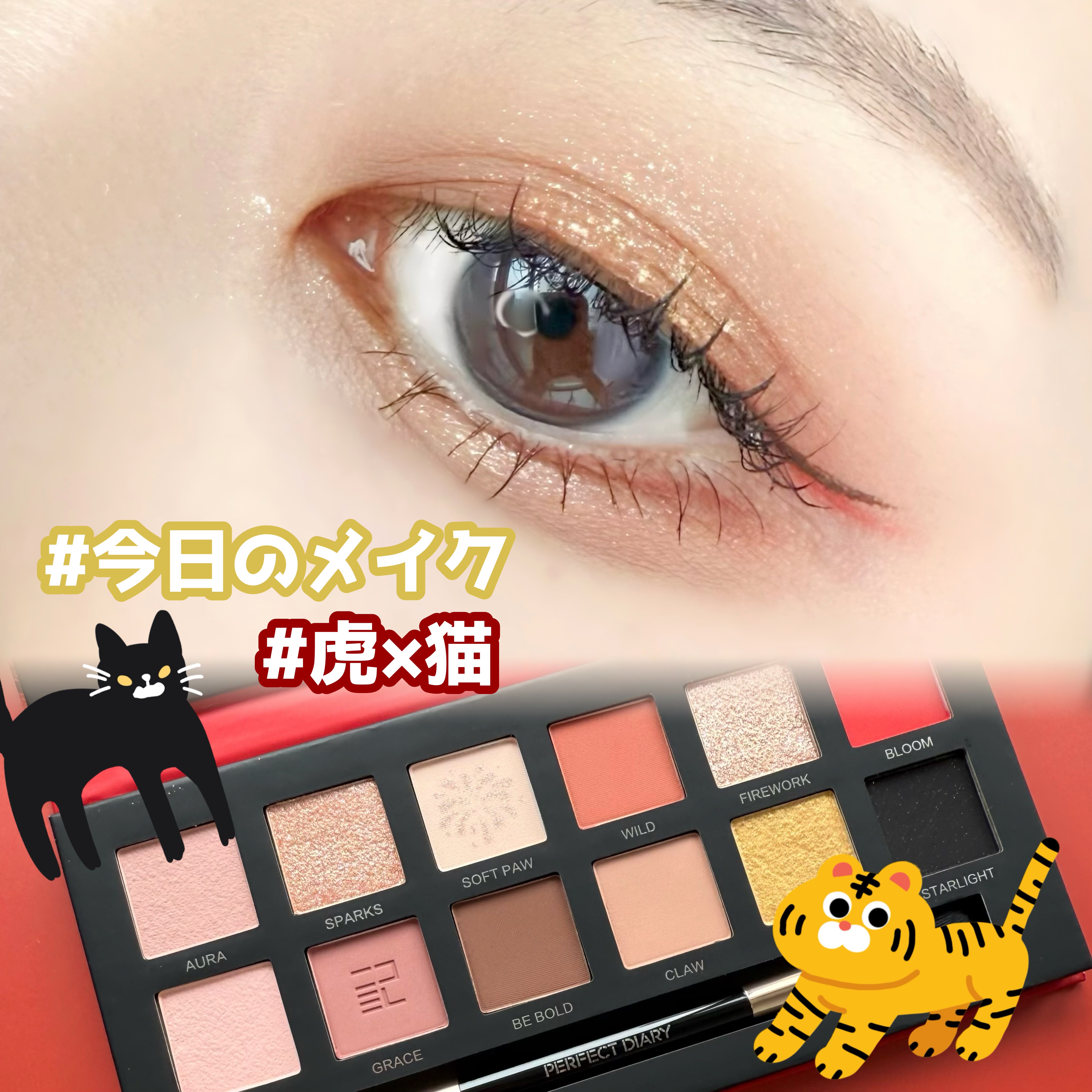 エクスプローラ12色 動物アイシャドウパレット/PERFECT DIARY/アイシャドウパレットを使ったクチコミ（1枚目）