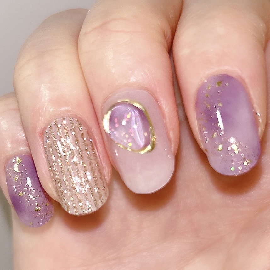 セミキュアジェルネイル（ハンド）/ohora/ネイルシールを使ったクチコミ（3枚目）