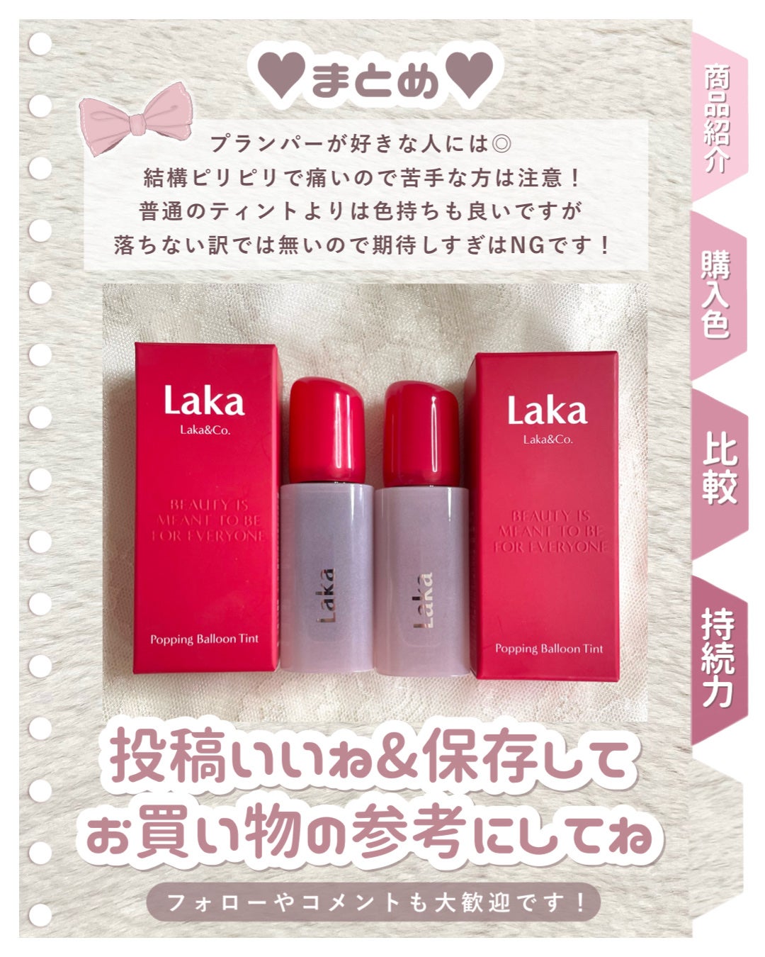 ポッピングバルーンティント/Laka/リップティントを使ったクチコミ(6枚目)