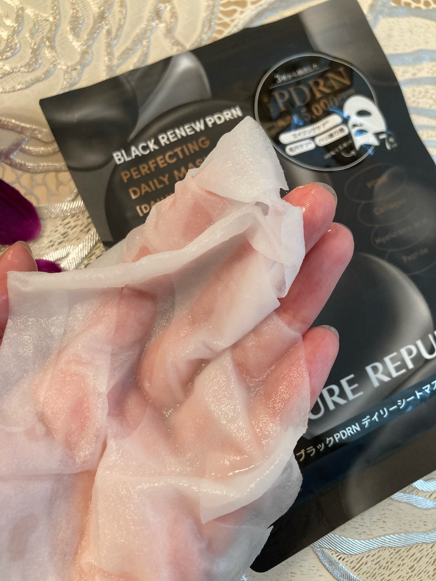 ブラックPDRN デイリーシートマスク/ネイチャーリパブリック/シートマスク・パックを使ったクチコミ（3枚目）