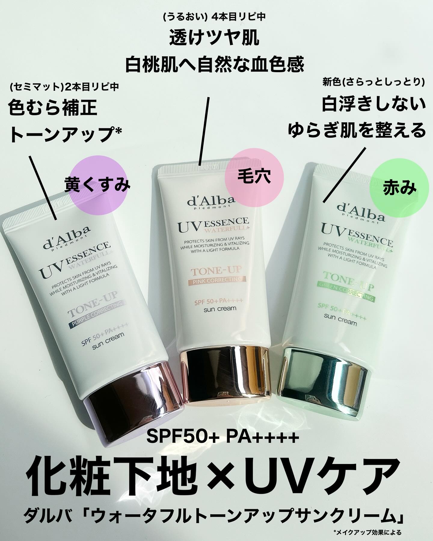 ウォータフルトーンアップサンクリーム/ダルバ/日焼け止めクリームを使ったクチコミ（2枚目）