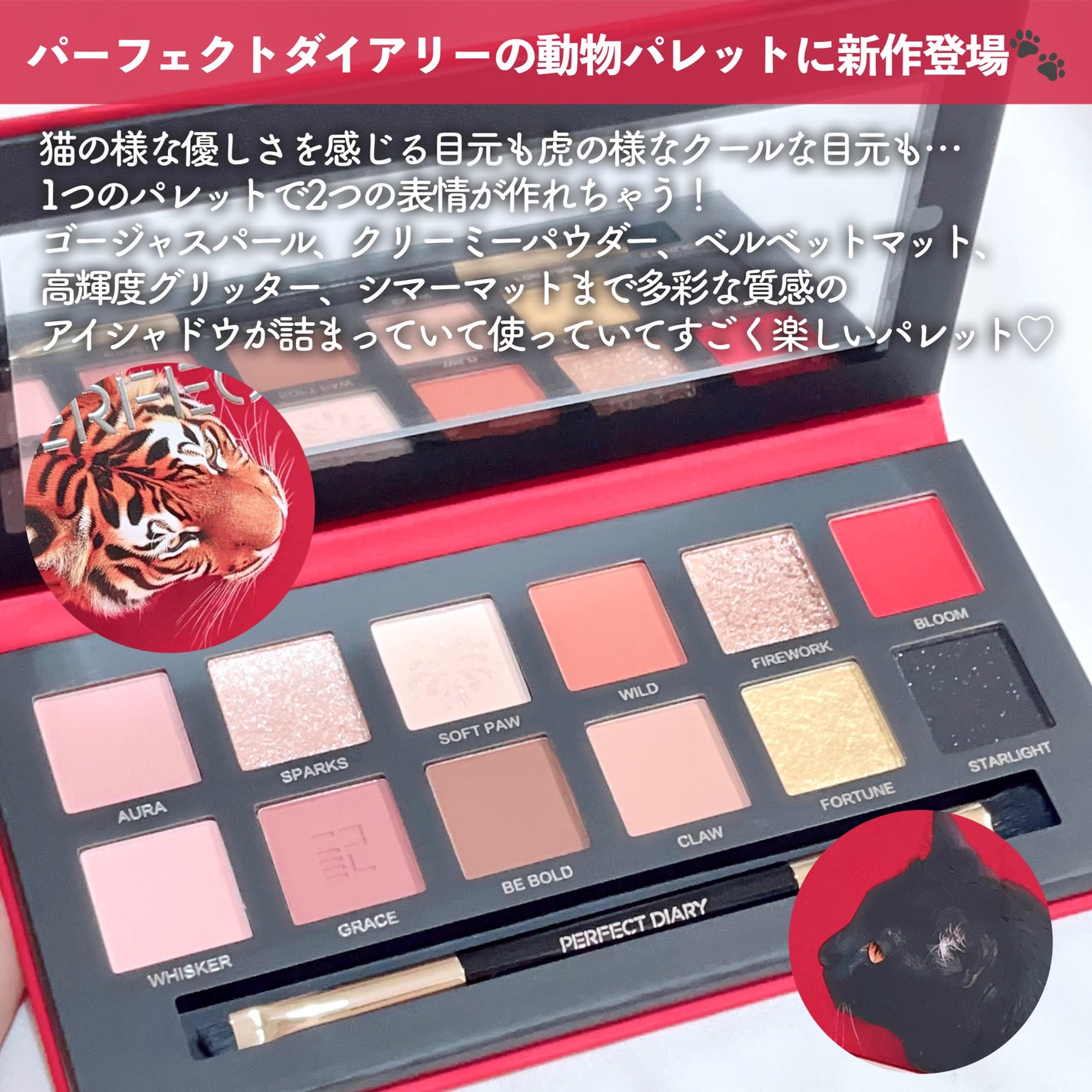 エクスプローラ12色 動物アイシャドウパレット/PERFECT DIARY/アイシャドウパレットを使ったクチコミ(2枚目)