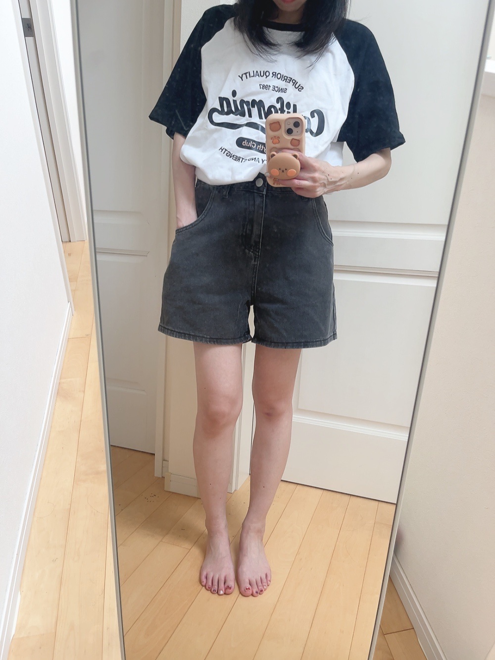 女性の夏用パッチワーク半袖Tシャツ/SHEIN/その他を使ったクチコミ（2枚目）