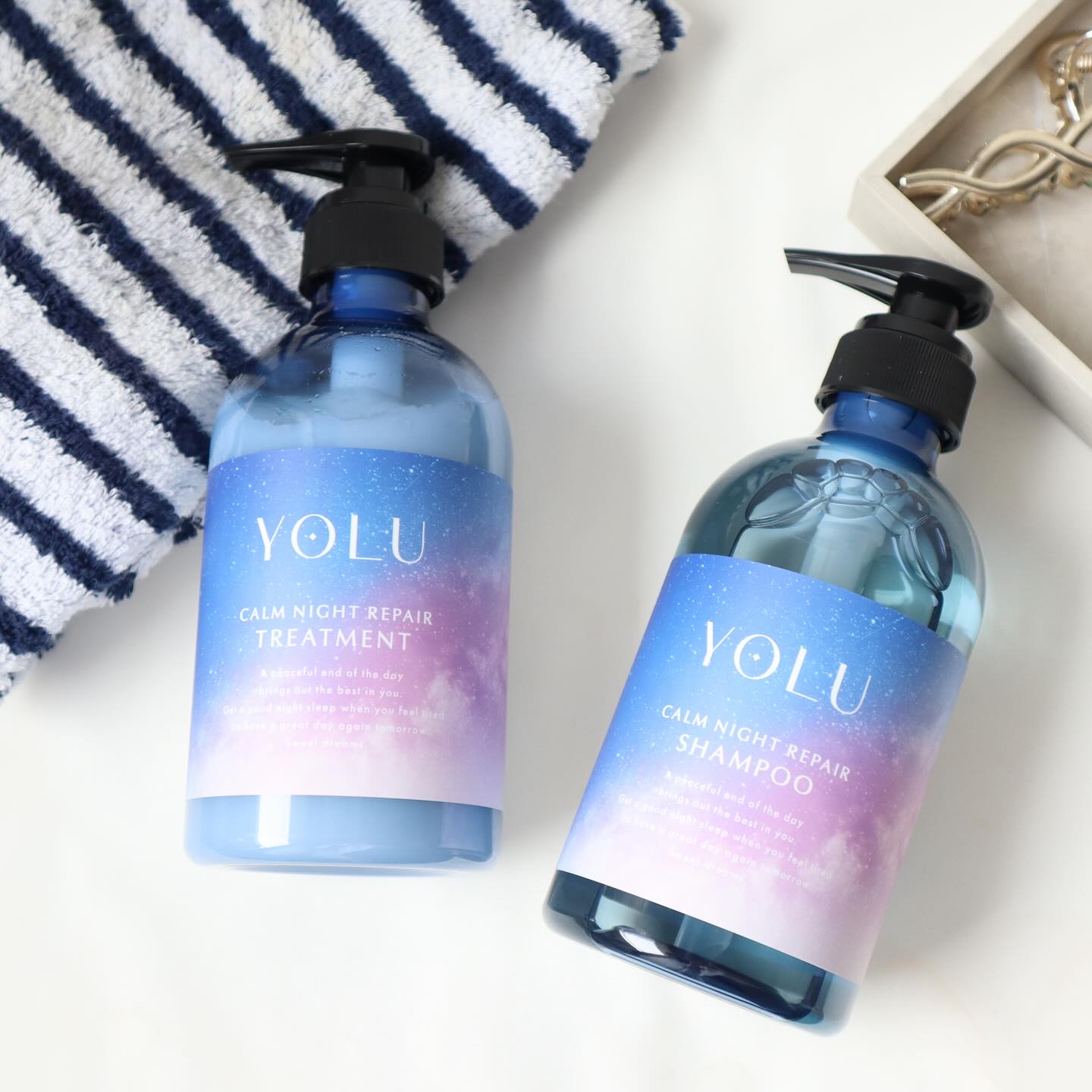 カームナイトリペアシャンプー／トリートメント/YOLU/シャンプー・コンディショナーを使ったクチコミ（1枚目）