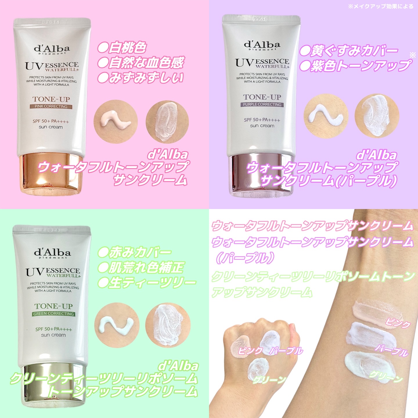 ダルバ ウォータフル トーンアップ サンクリーム(パープル)/ダルバ/日焼け止めクリームを使ったクチコミ（2枚目）