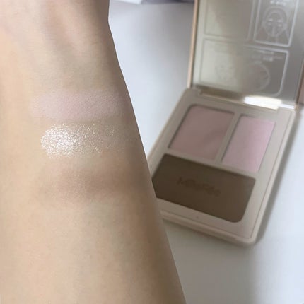 チート顔コントゥアパレット 03 ふっくらピンク/MilleFée/パウダーハイライトを使ったクチコミ(3枚目)