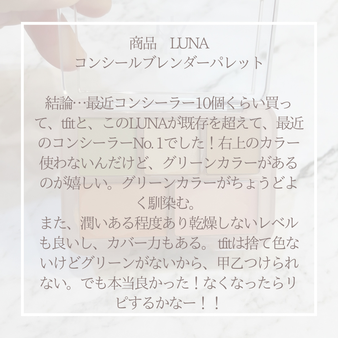 コンシールブレンダーパレット/LUNA/パレットコンシーラーを使ったクチコミ（3枚目）