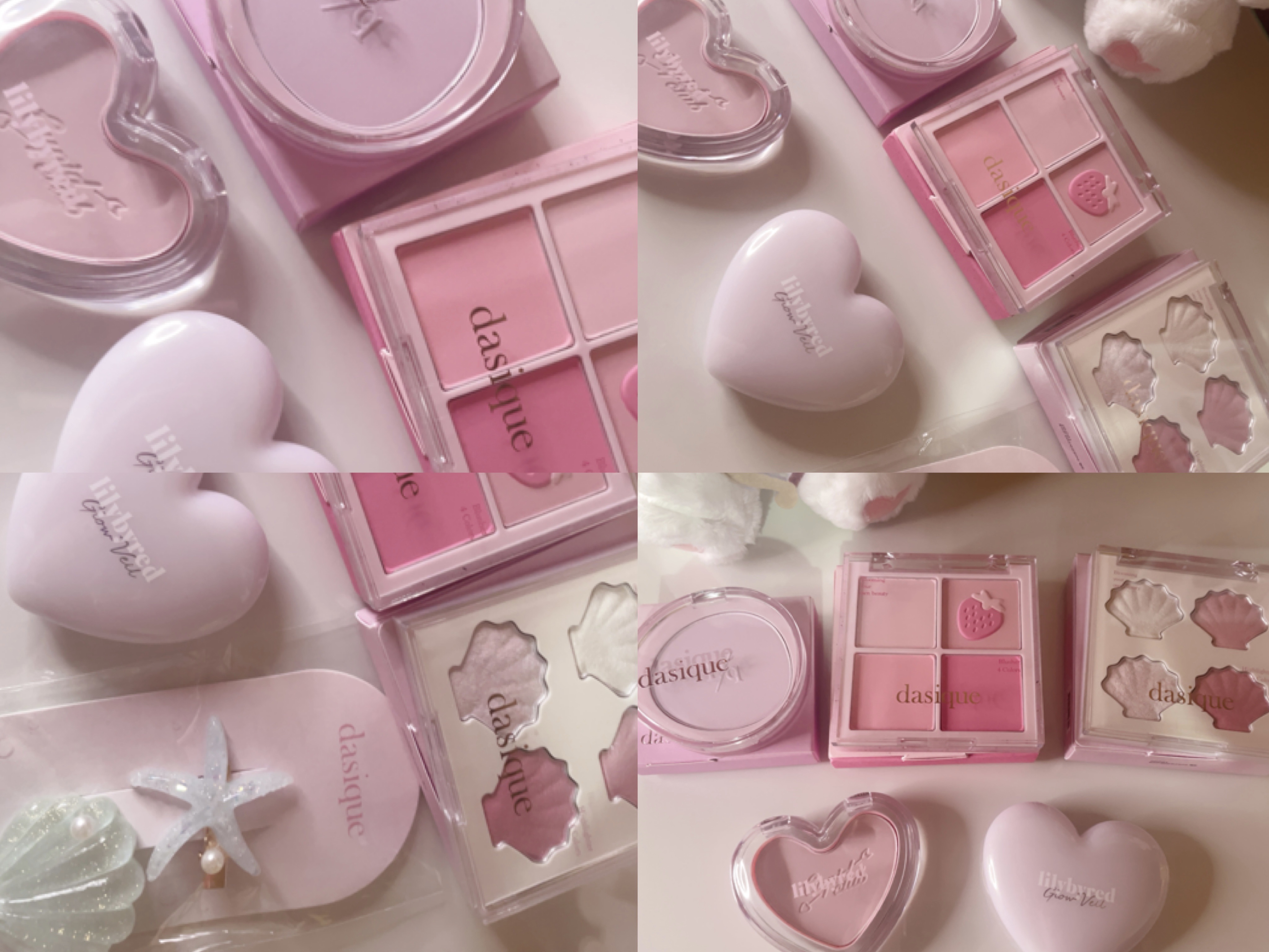 #Qoo10メガ割購入品  🎀

 ︎︎
⟡.· Dasique ShineGlowyHighlighterPalette # 01 Twinkle Mermaid

⟡.· Dasique Blending Mood Cheek #