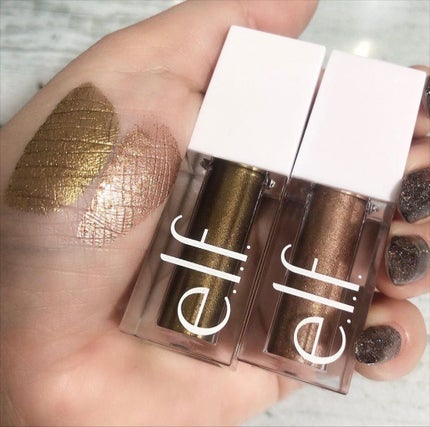 リキッドグリッターアイシャドウ/e.l.f. Cosmetics/グリッターを使ったクチコミ(4枚目)