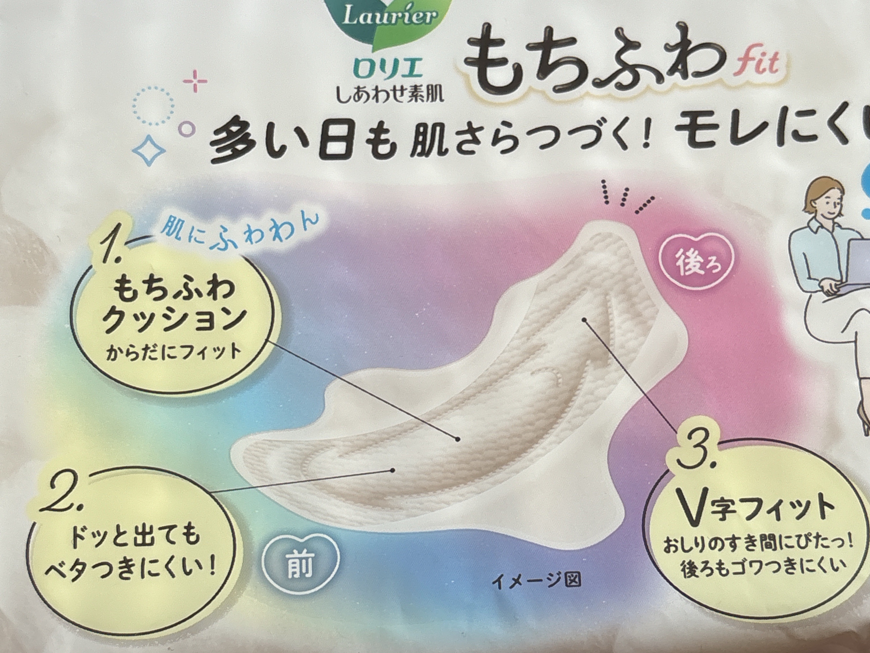 ロリエ もちふわ fit 25cm 羽つき 14コ入 (医薬部外品 )/ロリエ/ナプキンを使ったクチコミ（3枚目）