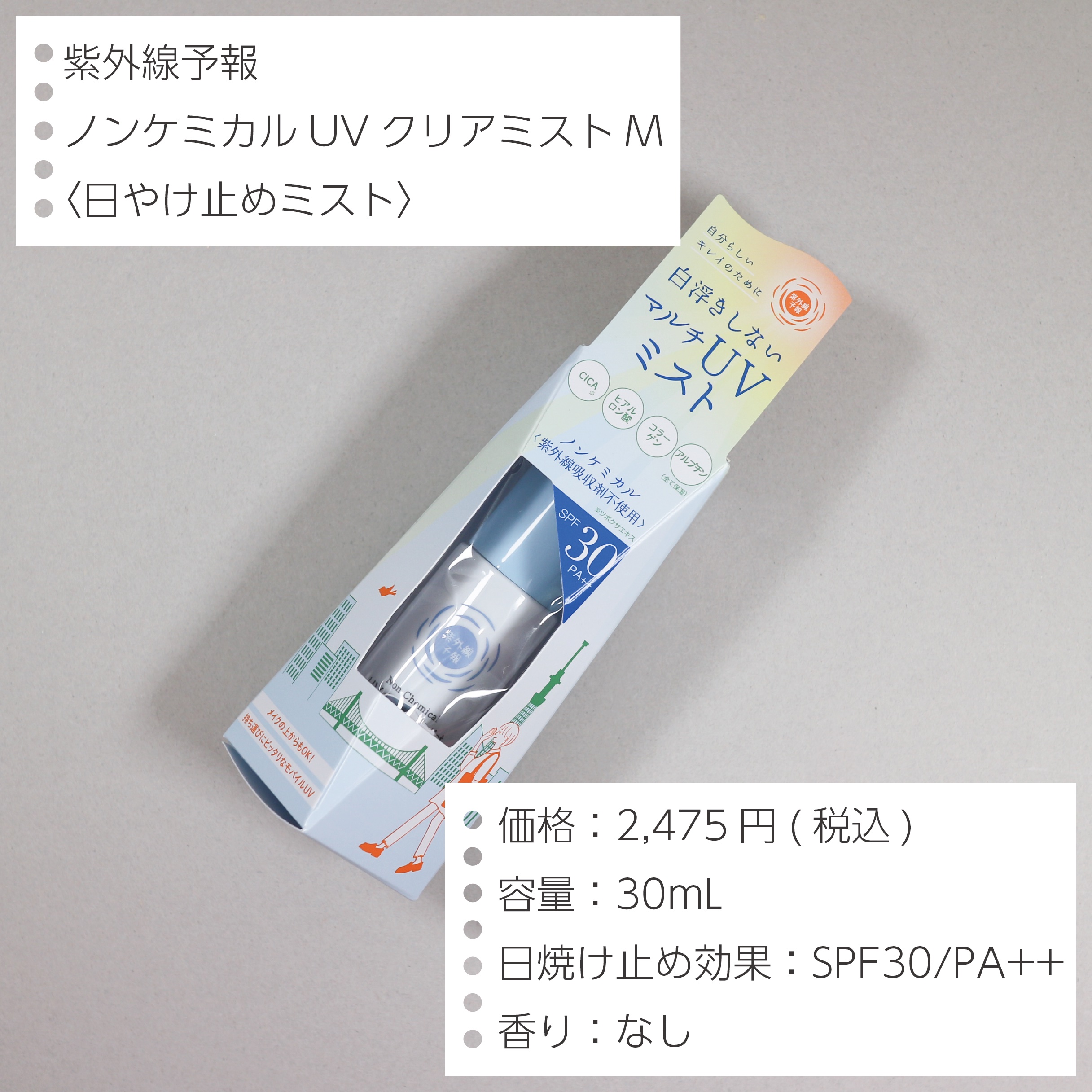 紫外線予報 ノンケミカル UVクリアミストM/紫外線予報/日焼け止めミスト・スプレーを使ったクチコミ（2枚目）