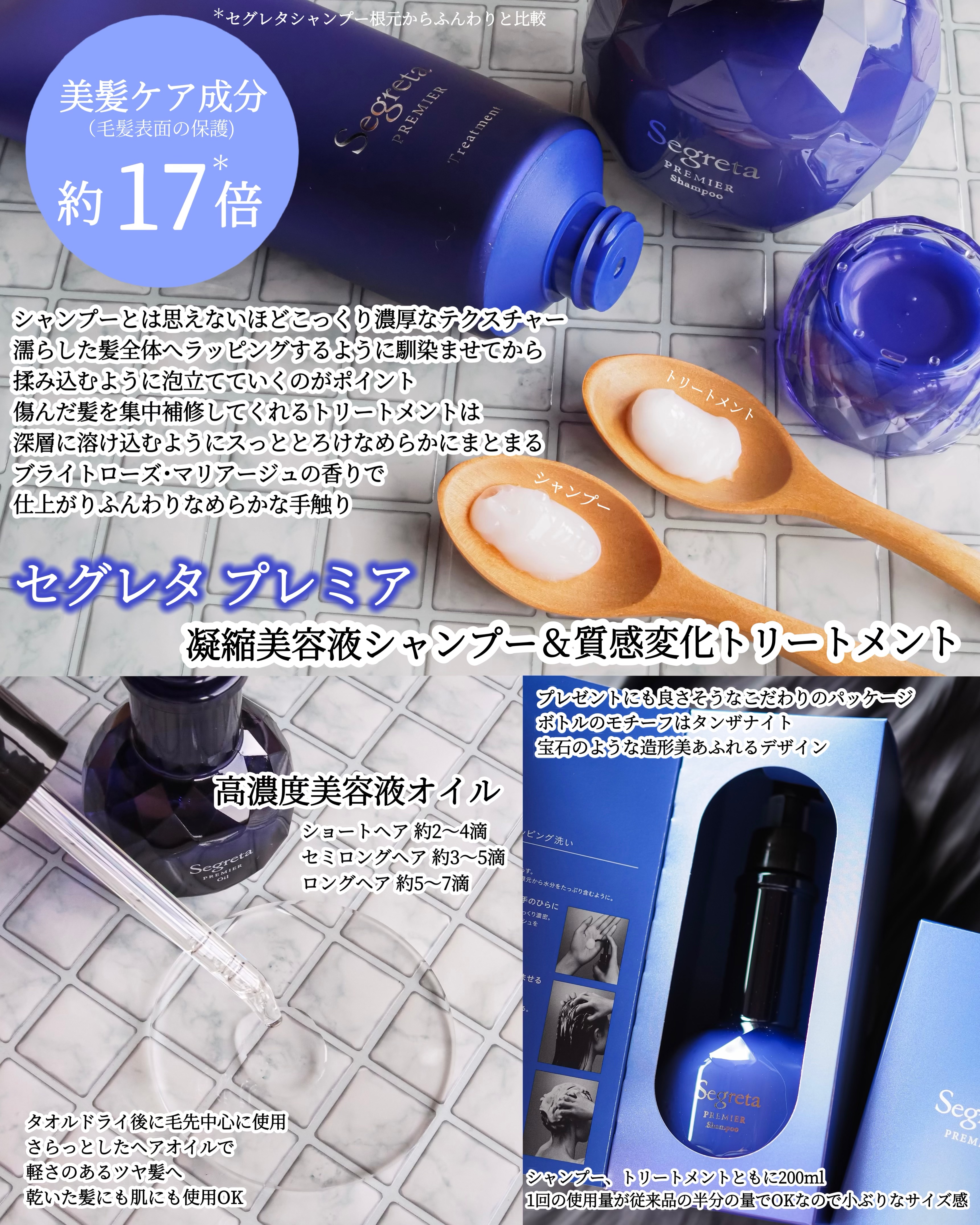 セグレタ プレミア 凝縮美容液シャンプー/質感変化トリートメント/セグレタ/市販シャンプーを使ったクチコミ（2枚目）