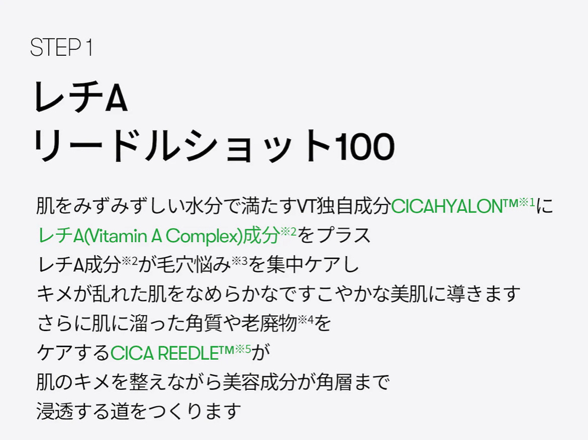 レチA リードルショット100 2ステップハイドロゲルマスク/VT/シートマスク・パックを使ったクチコミ（2枚目）