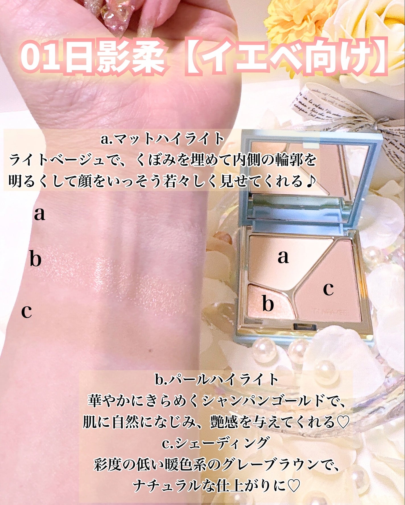 ハイライトシェーディングパレット/TIMAGE/パウダーハイライトを使ったクチコミ(2枚目)