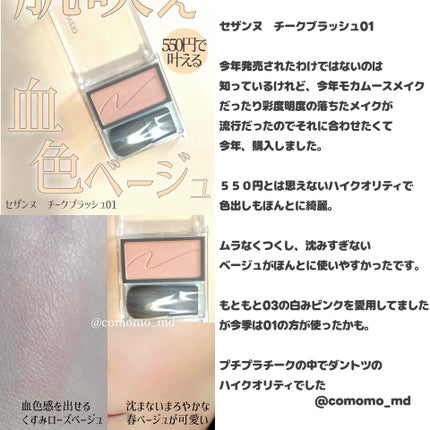 チークブラッシュ/CEZANNE/パウダーチークを使ったクチコミ(5枚目)