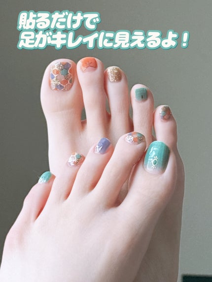 貼るジェルネイル/セリア/ネイルシールを使ったクチコミ(8枚目)