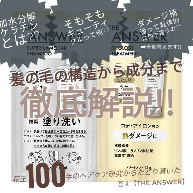 THE ANSWER EXグロストリートメント FOR HEAD DAMAGE お試し1回分 8g/THE ANSWER/洗い流すヘアトリートメントを使ったクチコミ（1枚目）