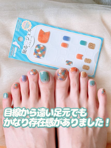 貼るジェルネイル/セリア/ネイルシールを使ったクチコミ(7枚目)
