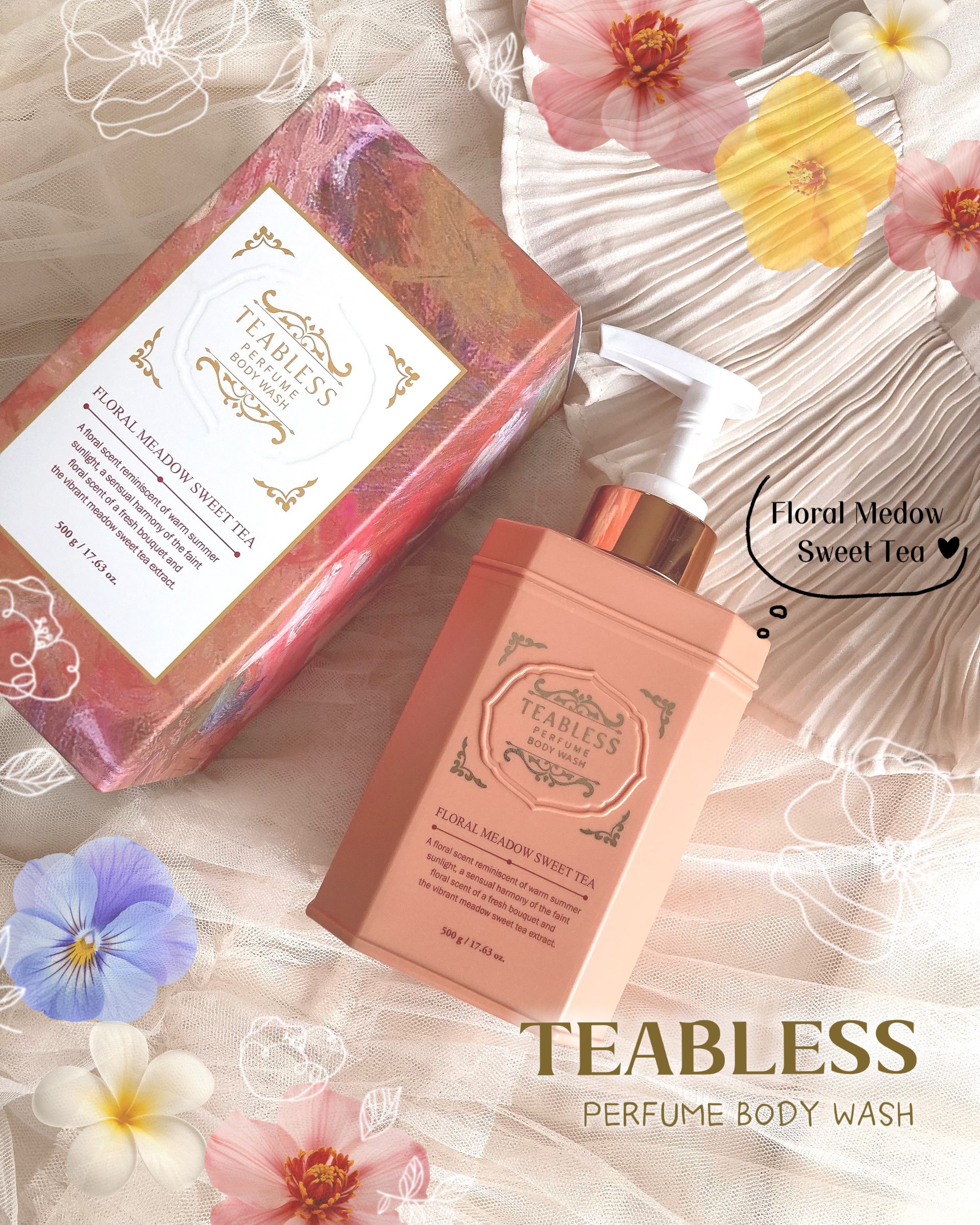 フローラル メドウ スイートティー  パフュームボディソープ/TEABLESS/ボディソープを使ったクチコミ（1枚目）