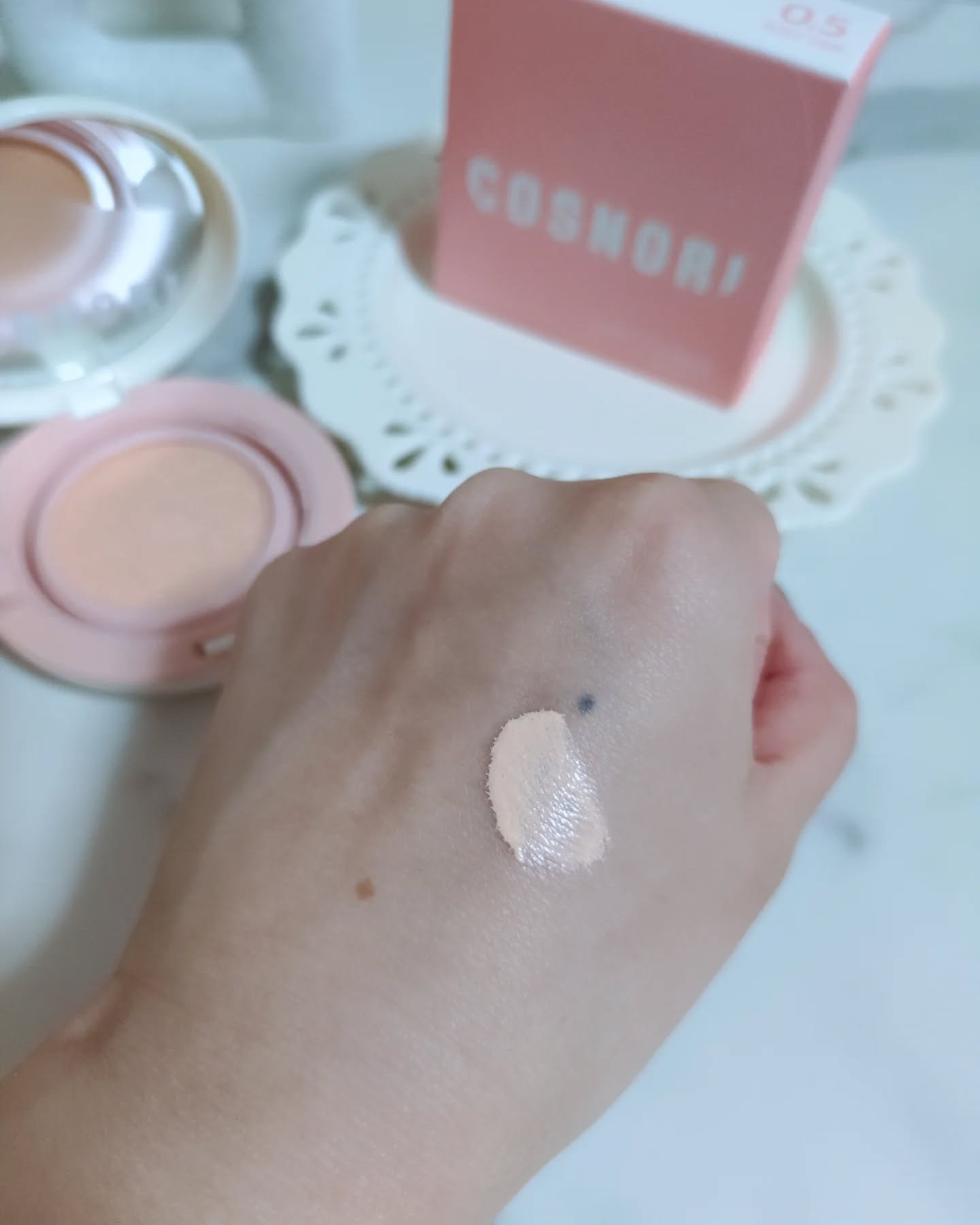 フラフィフィットクッション/COSNORI/クッションファンデーションを使ったクチコミ（3枚目）