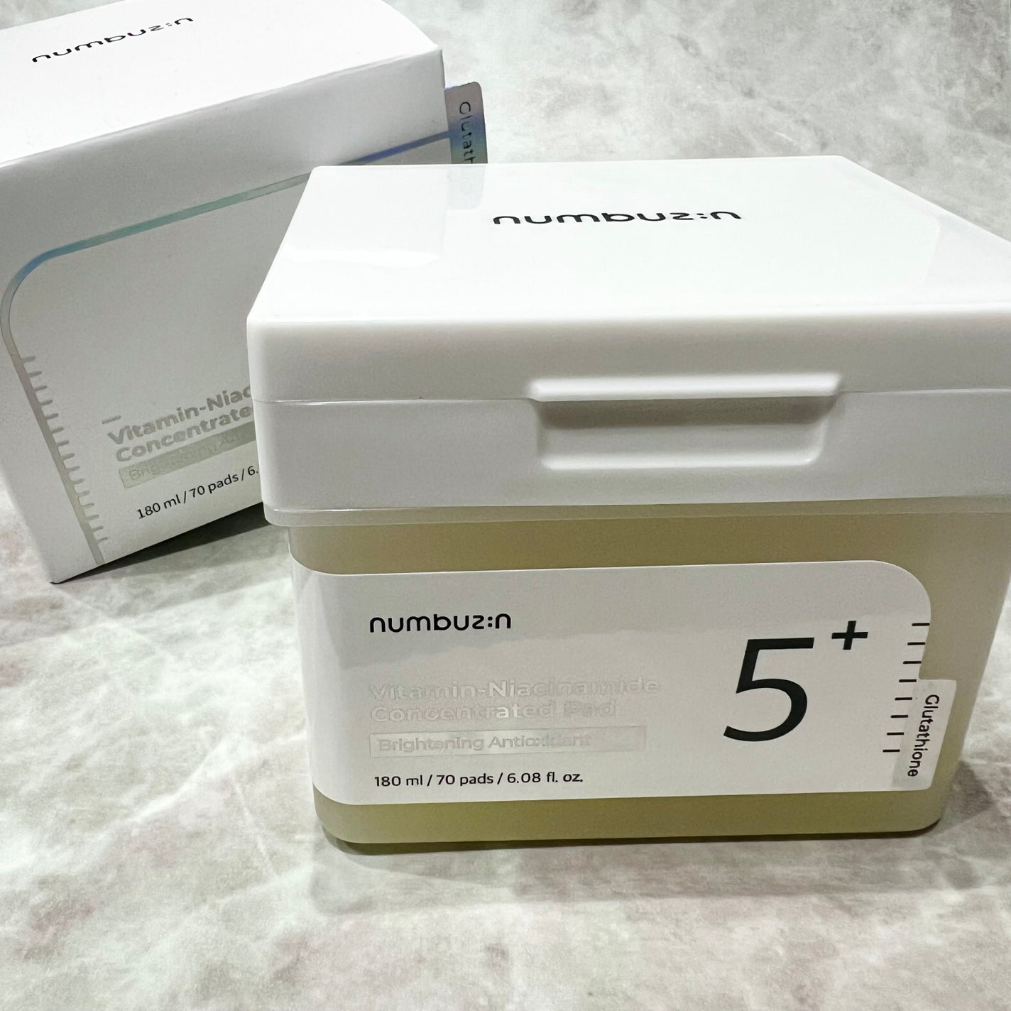 5番 白玉グルタチオンCフィルムパッド/numbuzin/トナーパッドを使ったクチコミ(1枚目)