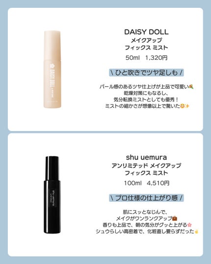 アンリミテッド メイクアップ フィックス ミスト/shu uemura/フィックスミストを使ったクチコミ(5枚目)