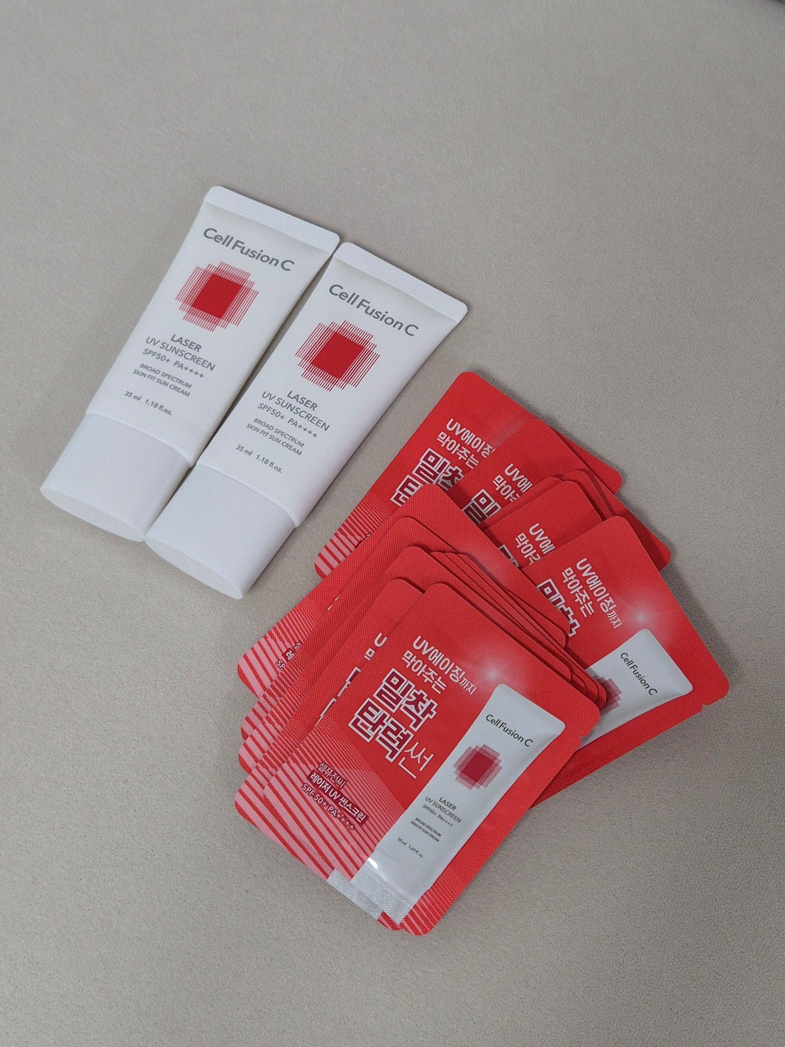 Cell Fusion C セルフュージョンシー
レーザーサンスクリーン 100

白浮きしない使いやすいノーマルタイプの日焼け止め！
韓国のオリヤンでは結構売れてて人気のアイテムです✨

クリームは固めでモロモロしないし、
油分が多すぎず