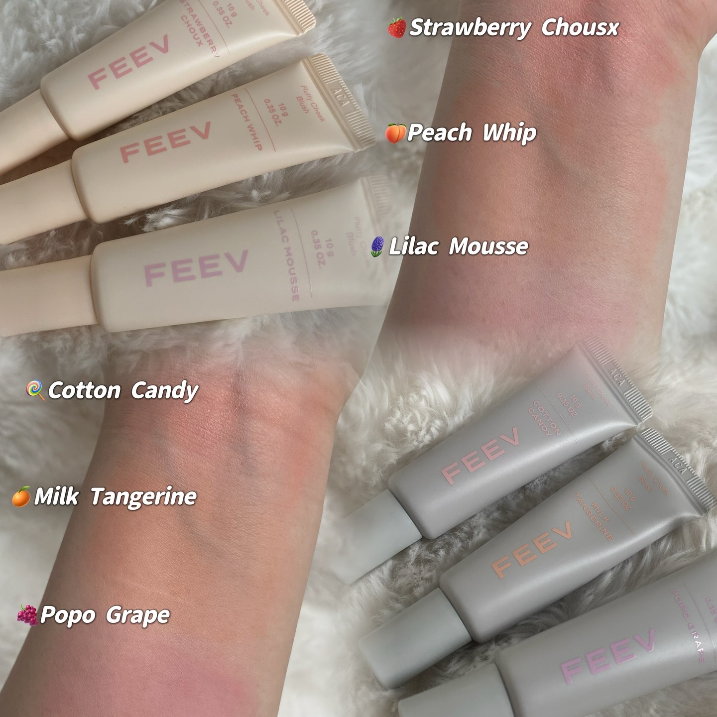 FEEV フラッフィーチークブラッシュのクチコミ「💭☁️

 
.

 
通称 霞チーク がくすみカラーで可愛い💭
夏にも使いたくなる軽やかセミ.....」（3枚目）