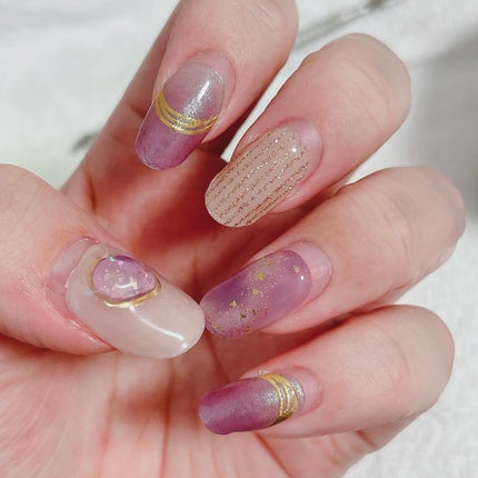 セミキュアジェルネイル(ハンド)/ohora/ネイルシールを使ったクチコミ(5枚目)