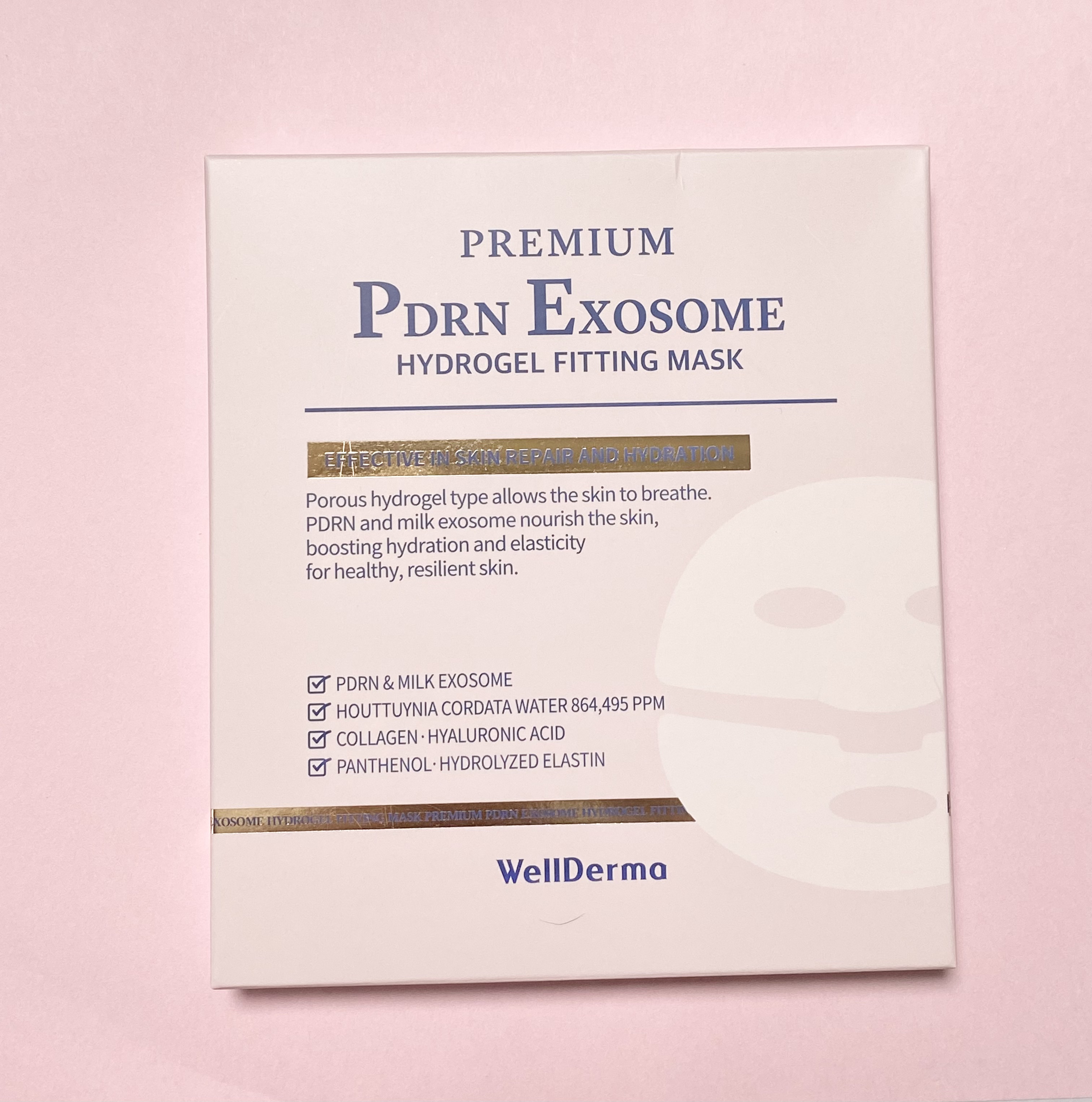 WellDerma プレミアム PDRN エクソソームハイドロゲルフィッティングマスクのクチコミ「WellDerma
プレミアム PDRN エクソソームハイドロゲルフィッティングマスク

水の.....」（1枚目）
