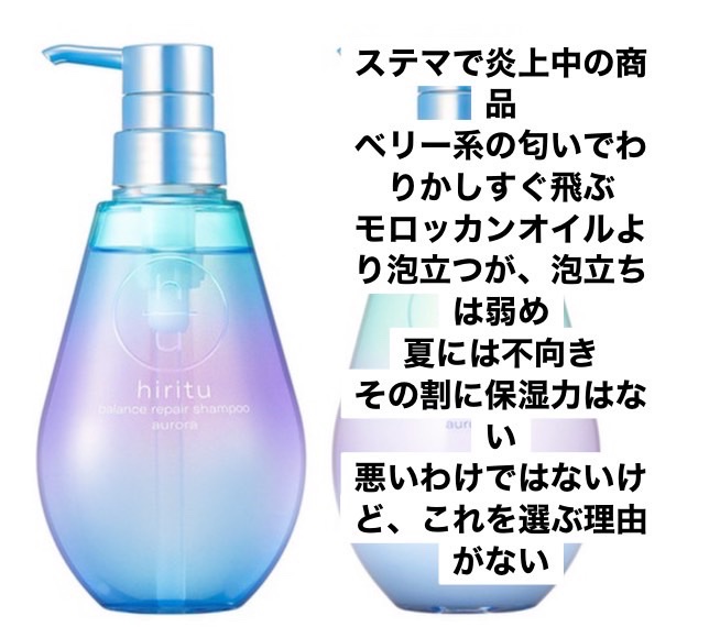 ヒリツ バランスリペアシャンプー/ヘアトリートメント オーロラ/hiritu/市販シャンプーを使ったクチコミ（1枚目）