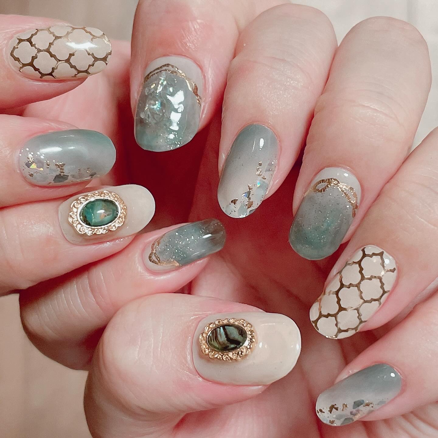 セミキュアジェルネイル（ハンド）/ohora/ネイルシールを使ったクチコミ（1枚目）