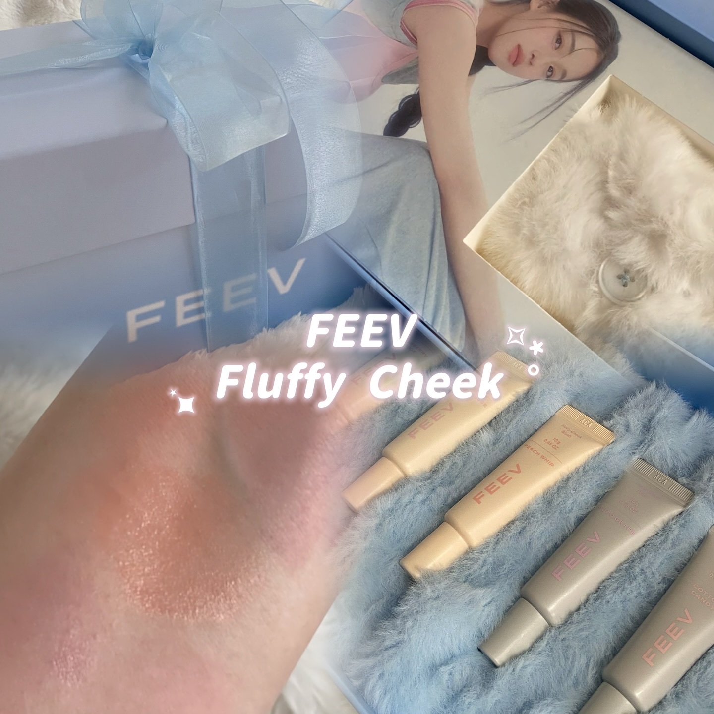 FEEV フラッフィーチークブラッシュのクチコミ「💭☁️

 
.

 
通称 霞チーク がくすみカラーで可愛い💭
夏にも使いたくなる軽やかセミ.....」（1枚目）