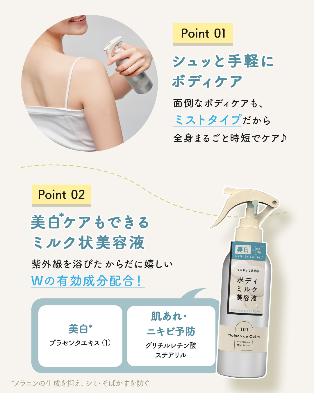 メゾン ド カーム ブライトニング ミストセラム/ナリスアップ/ボディローションを使ったクチコミ（2枚目）