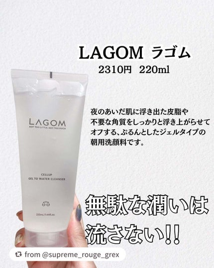 ラゴム ジェルトゥウォーター クレンザー(朝用洗顔)/LAGOM /その他洗顔料を使ったクチコミ(2枚目)