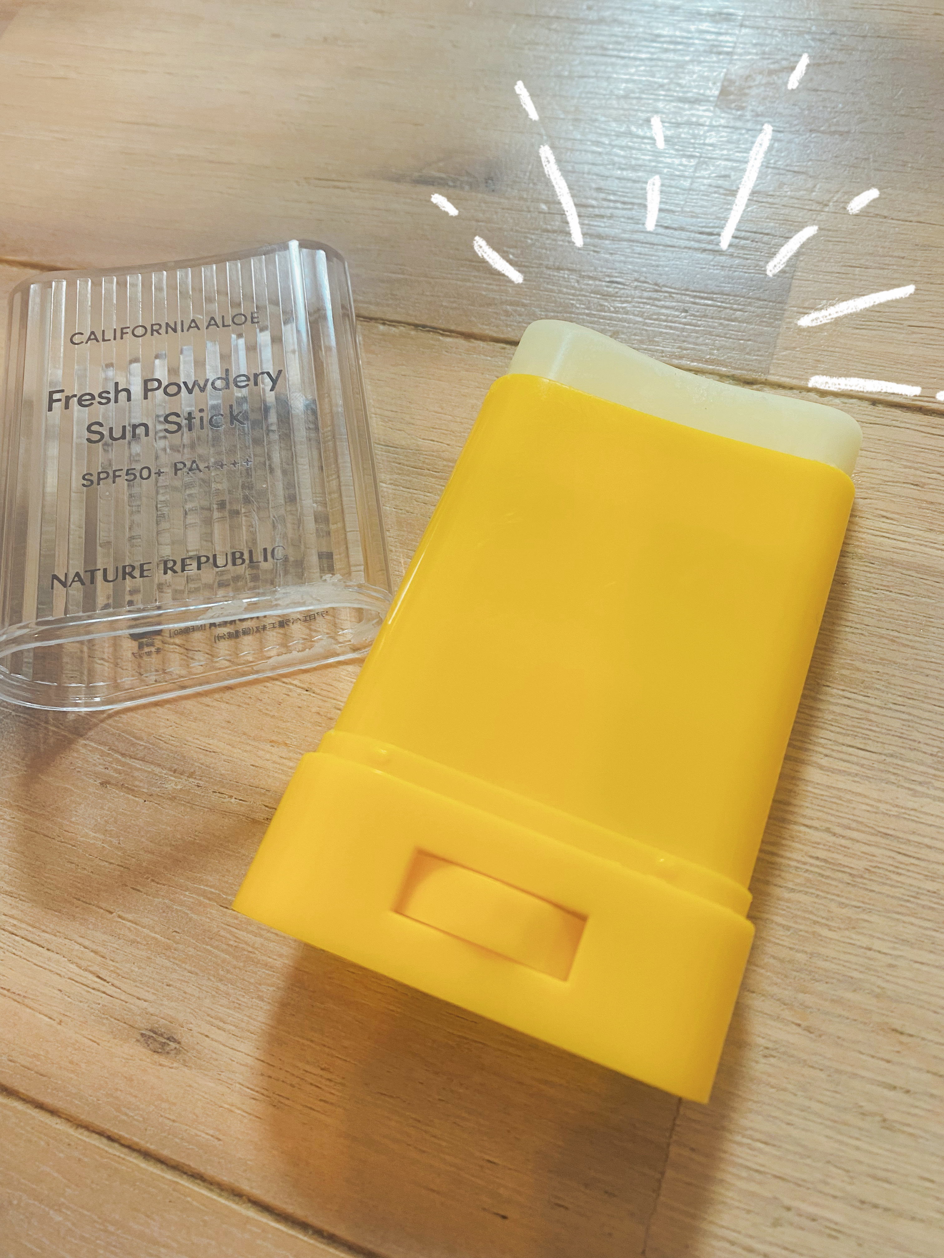 パウダリーUVアロエスティック/ネイチャーリパブリック/日焼け止めスティックを使ったクチコミ（2枚目）