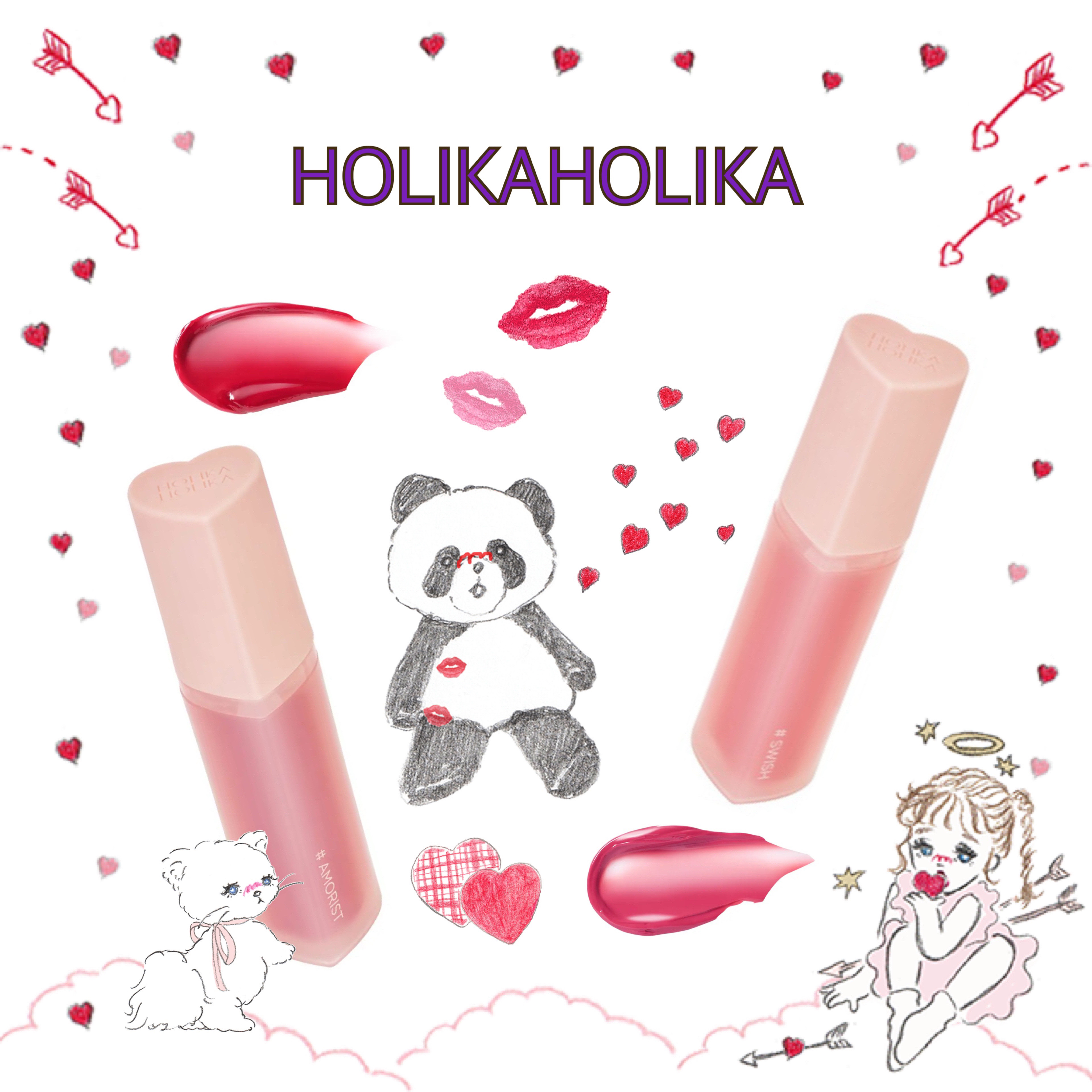 ハートクラッシュ ベアグレイズティント 05 スウィッシュ(SWISH)/HOLIKA HOLIKA/リップティントを使ったクチコミ（1枚目）