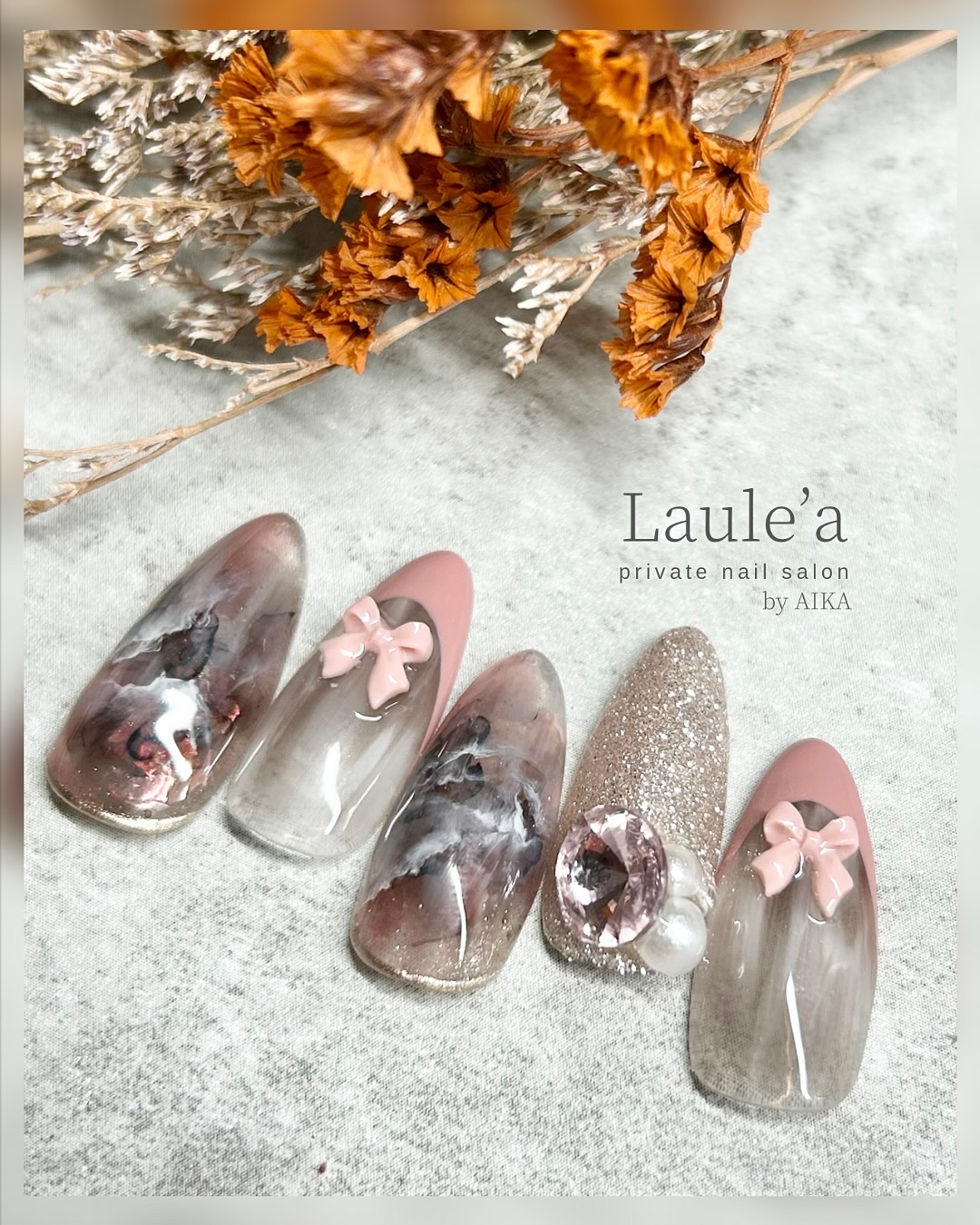 ラウンドドロップストーン エリザ/キラネイル/ネイルチップ・パーツを使ったクチコミ（1枚目）