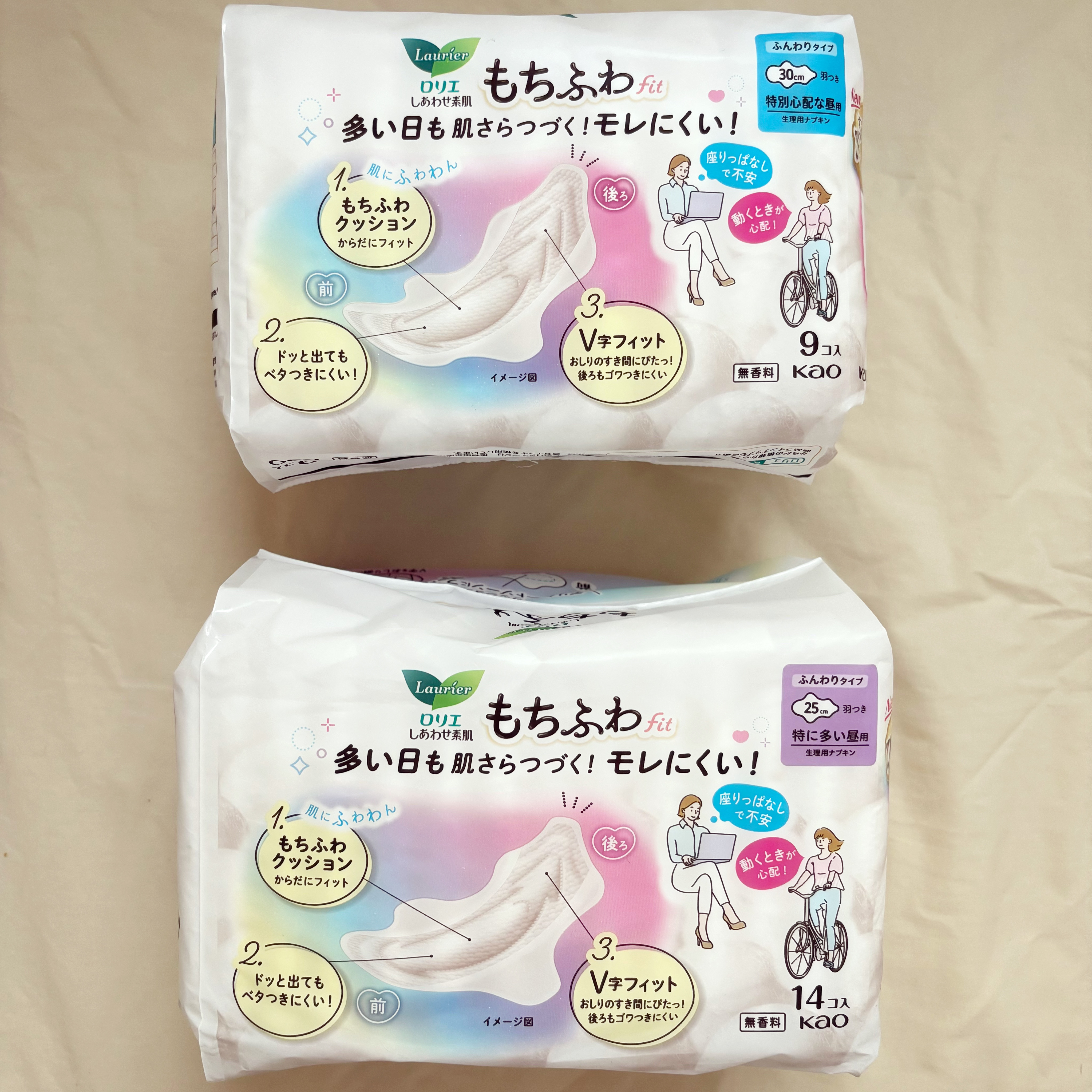 ロリエ もちふわ fit 25cm 羽つき 14コ入 (医薬部外品 )/ロリエ/ナプキンを使ったクチコミ（2枚目）