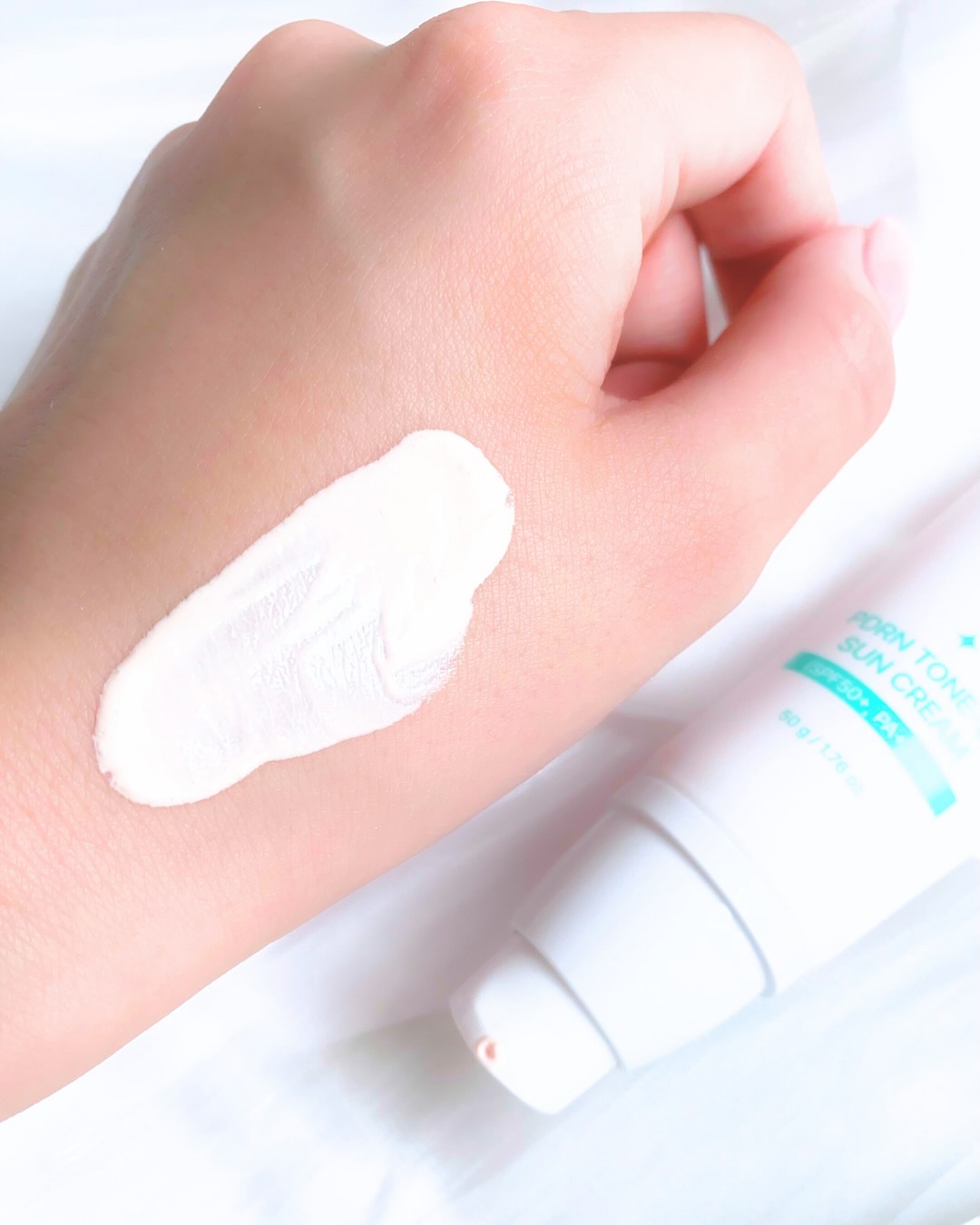 PDRN TONE-UP SUN CREAM/CHARDE/日焼け止めクリームを使ったクチコミ（3枚目）