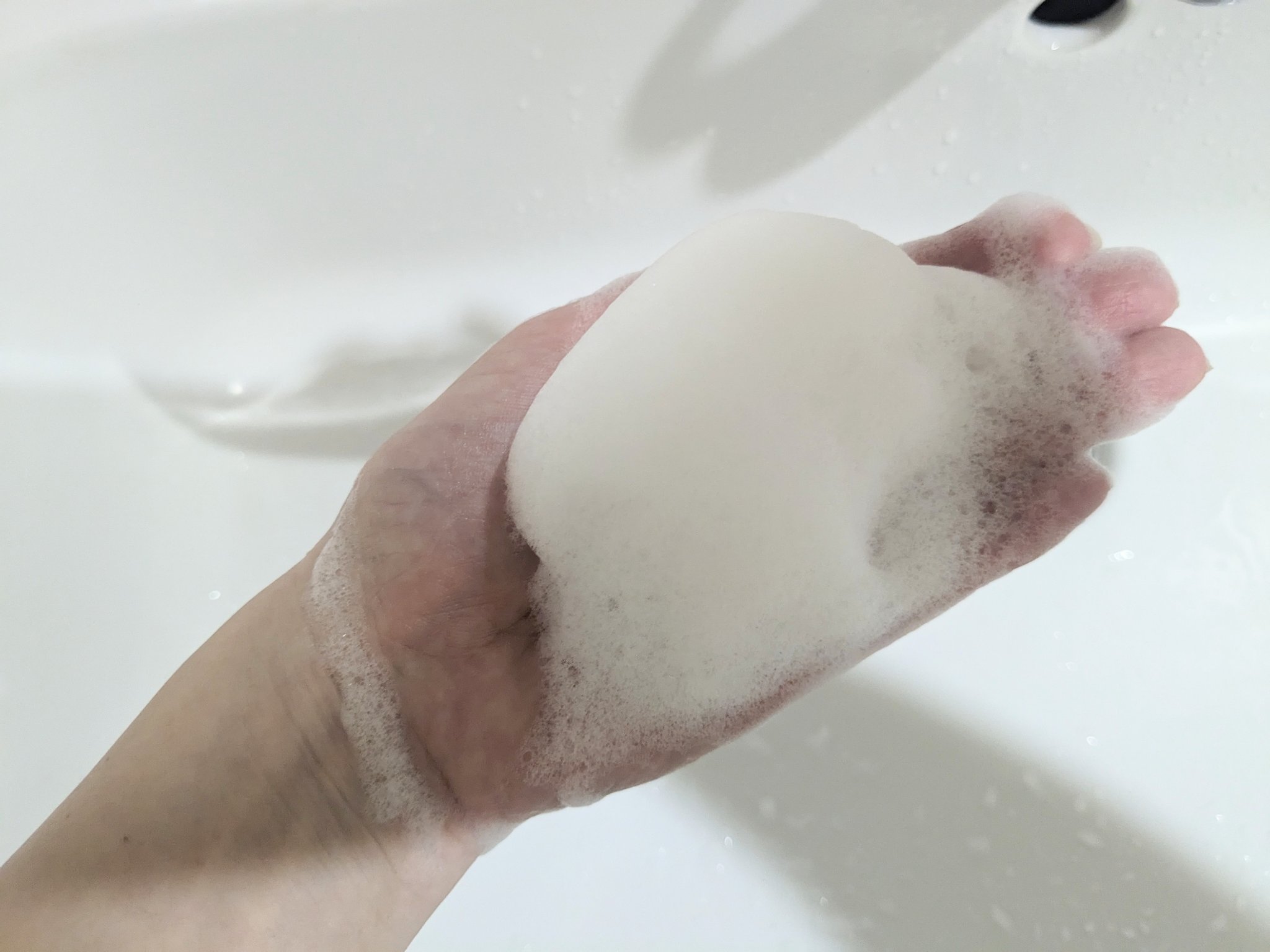 天草石鹸ナノバブ 無印せっけん/石けん工房アンティーまさ/洗顔石鹸を使ったクチコミ（3枚目）