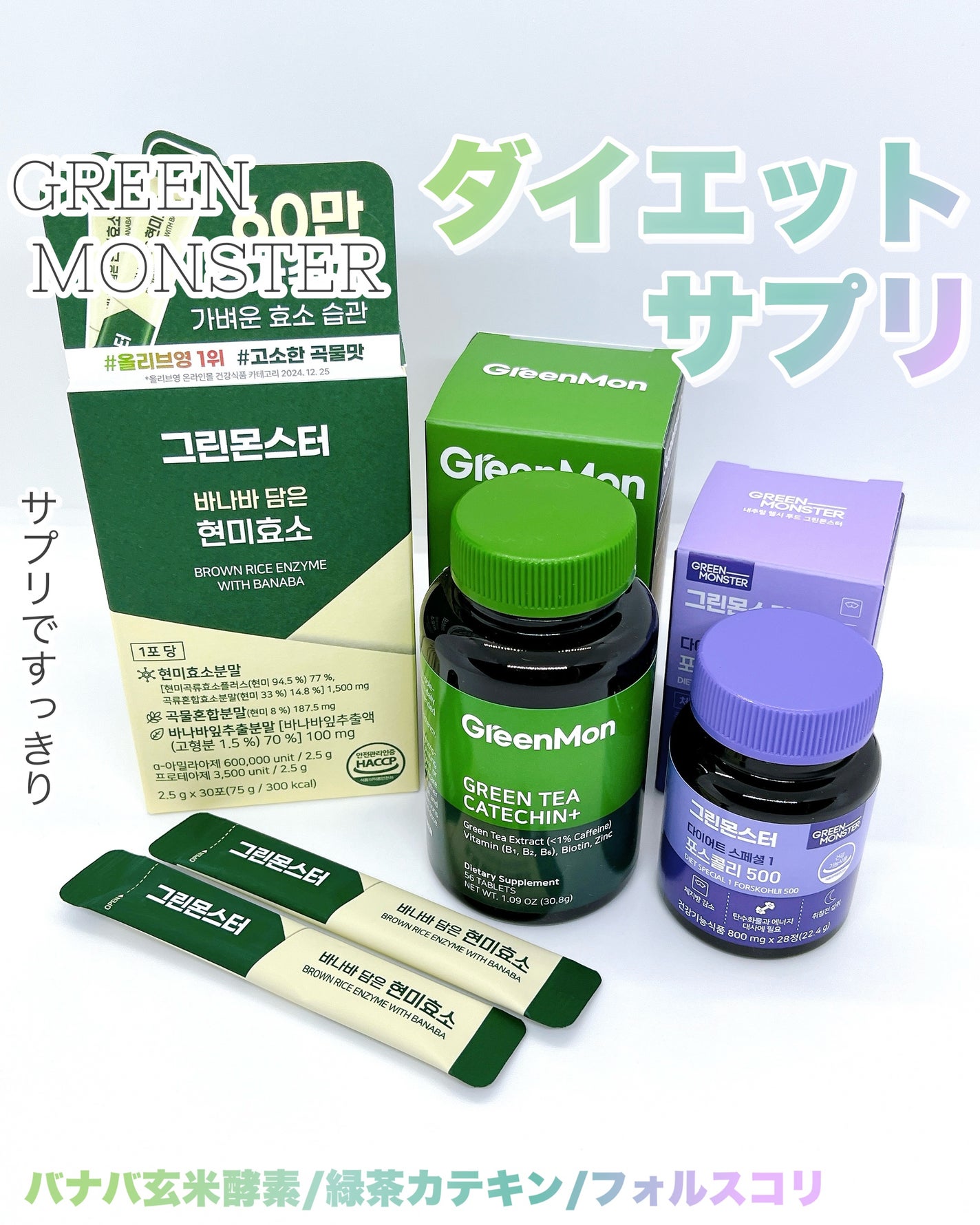 緑茶カテキン+/グリーンモンスター/ボディサプリメントを使ったクチコミ(1枚目)