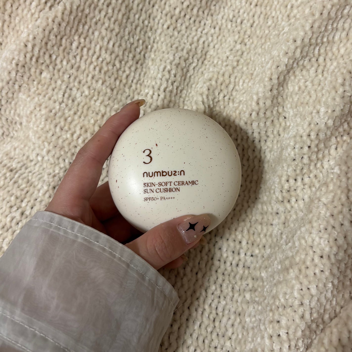 3番 ノーファンデ陶器肌トーンアップクッション/numbuzin/クッションファンデーションを使ったクチコミ(1枚目)