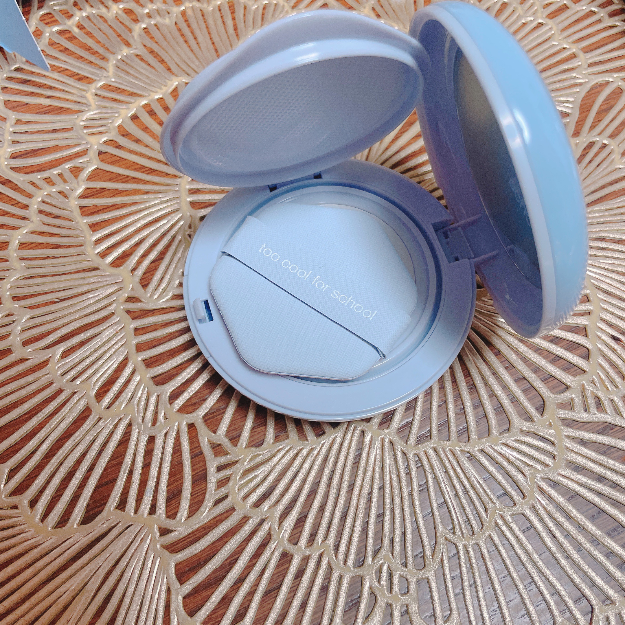 エアーフィットクッション #3 ベージュ/too cool for school/クッションファンデーションを使ったクチコミ（1枚目）