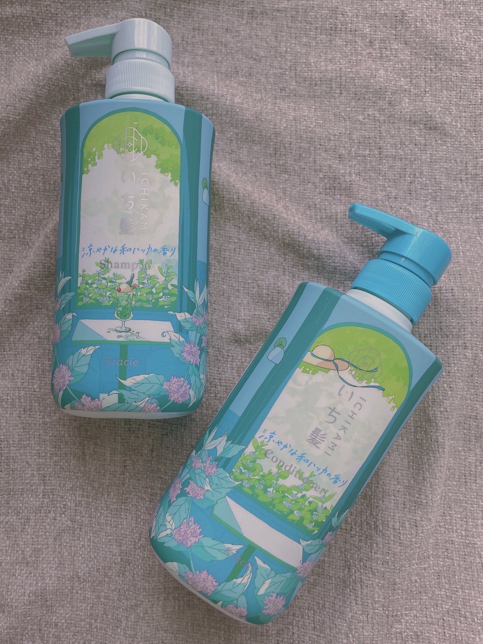 いち髪 いち髪　シャンプー＆コンディショナー（涼やかな和ハッカの香り）のクチコミ「夏のヘアケア🍉

◇いち髪
涼やかな和ハッカの香り🌿

店頭で香り試して好きな香りだったので購.....」（2枚目）