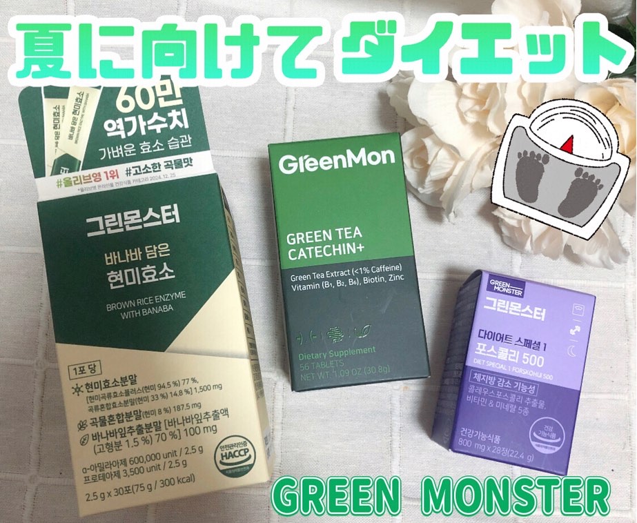 緑茶カテキン＋/グリーンモンスター/ボディサプリメントを使ったクチコミ（1枚目）