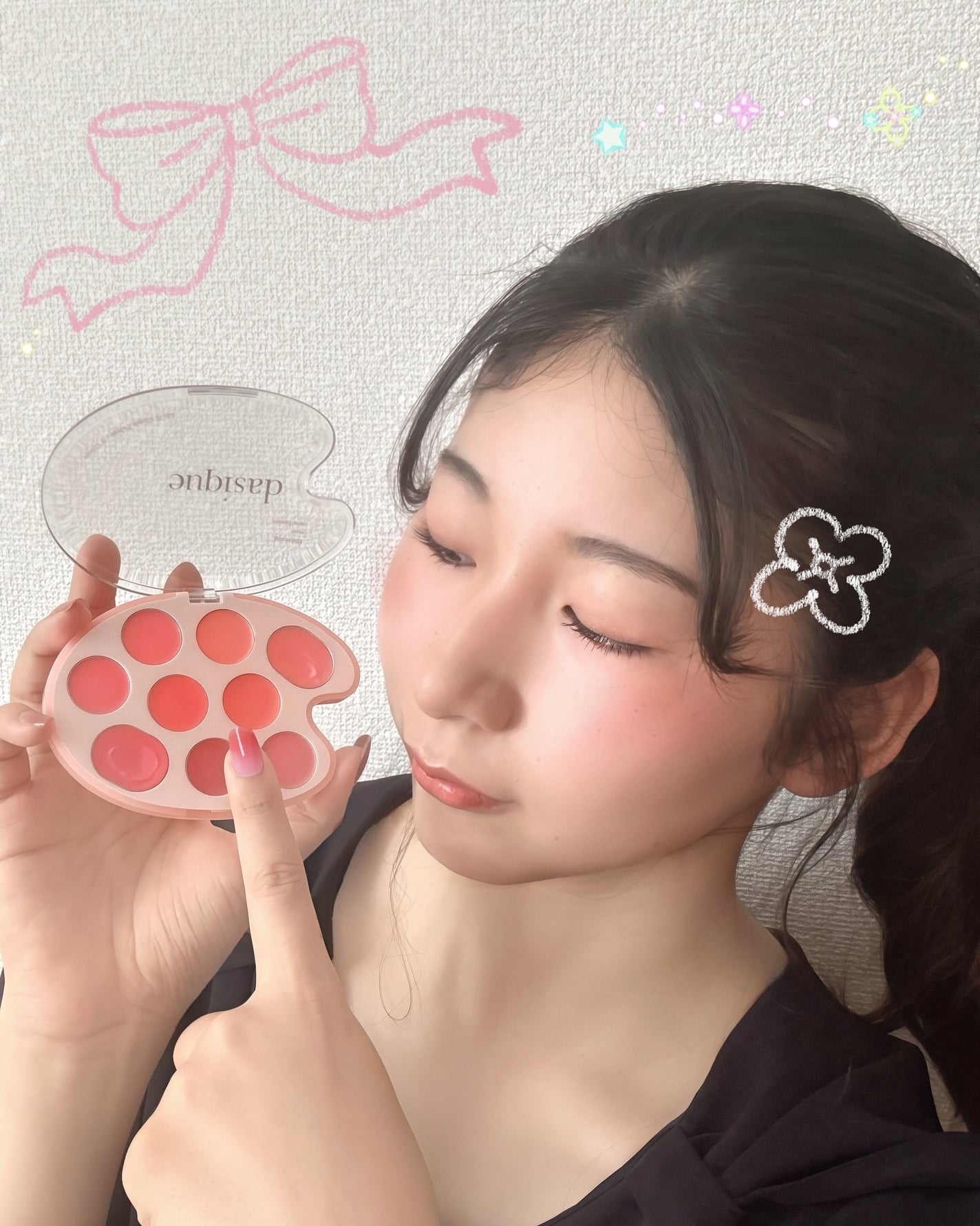 ムードペインティングリップアンドチークパレット/dasique/マルチパレットを使ったクチコミ(2枚目)