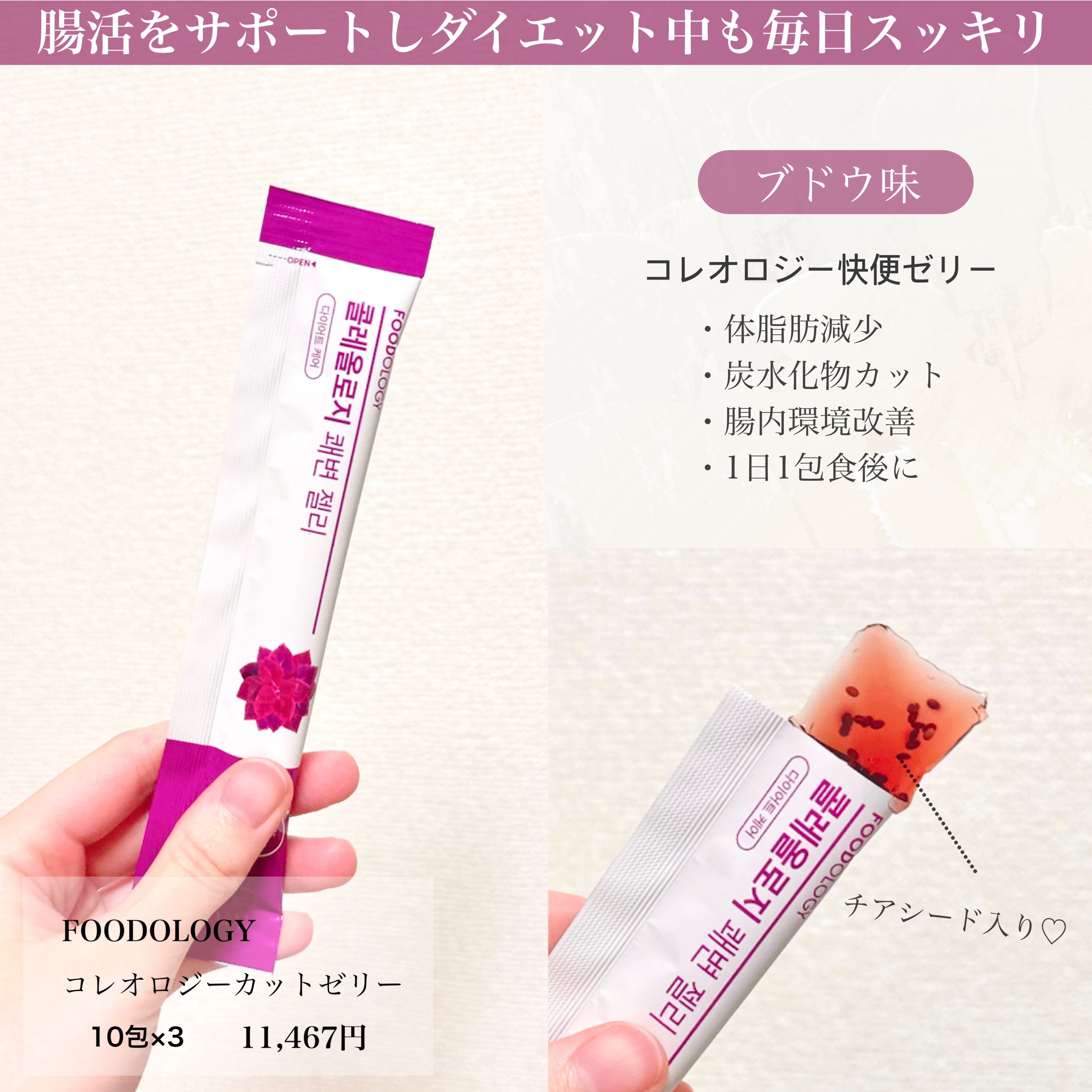 コレオロジーカットゼリー/FOODOLOGY/食品を使ったクチコミ（3枚目）