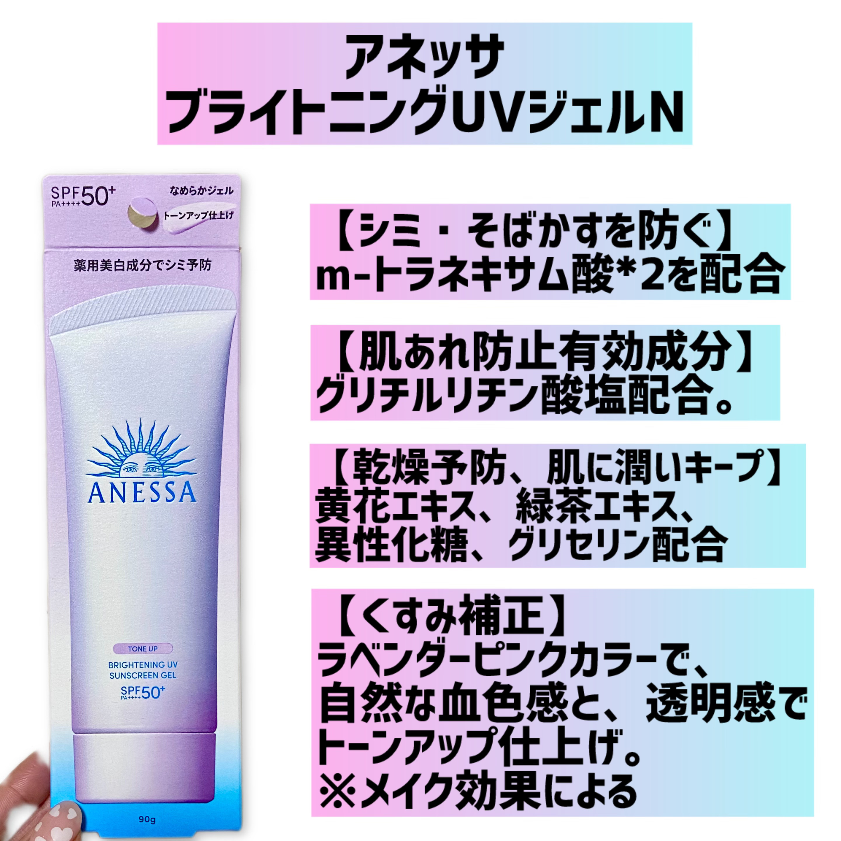 ブライトニングUV ジェル N/アネッサ/化粧下地を使ったクチコミ（2枚目）