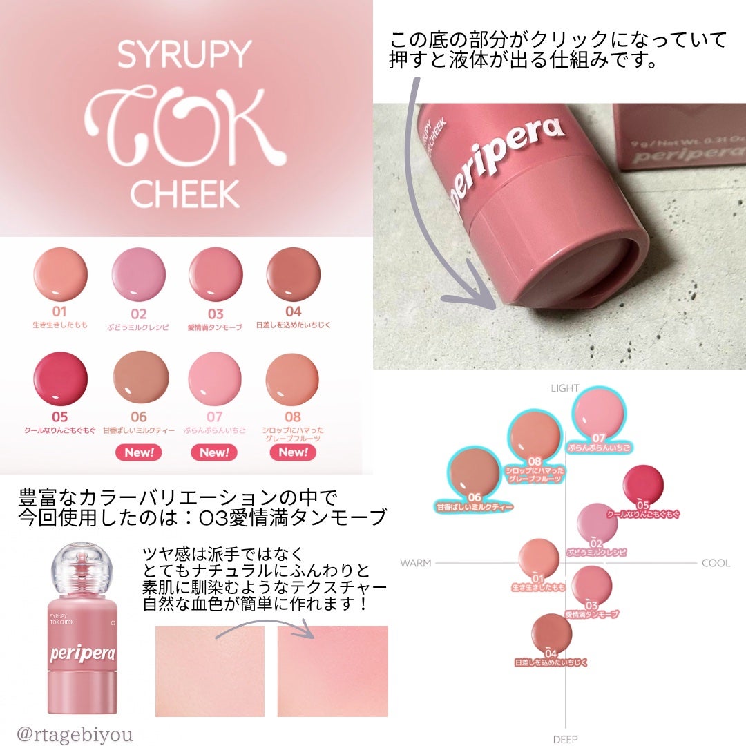 シロッピー トック チーク/PERIPERA/リキッドチークを使ったクチコミ(2枚目)